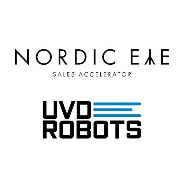 NESA secures UK Distributon rights for UVD Robots, image contains both logos